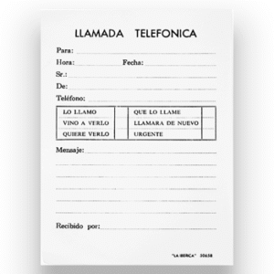 TALONARIO LLAMADAS TELEFONICAS