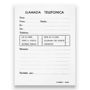 TALONARIO LLAMADAS TELEFONICAS