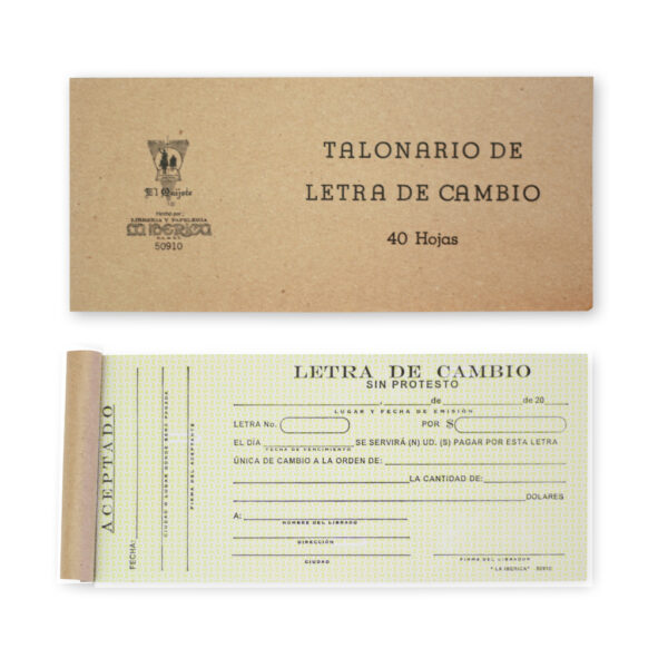 TALONARIO DE LETRAS DE CAMBIO 40H