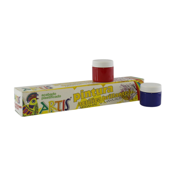 PINTURA ACRILICA ARTIS 6 COLORES BRILLANTES