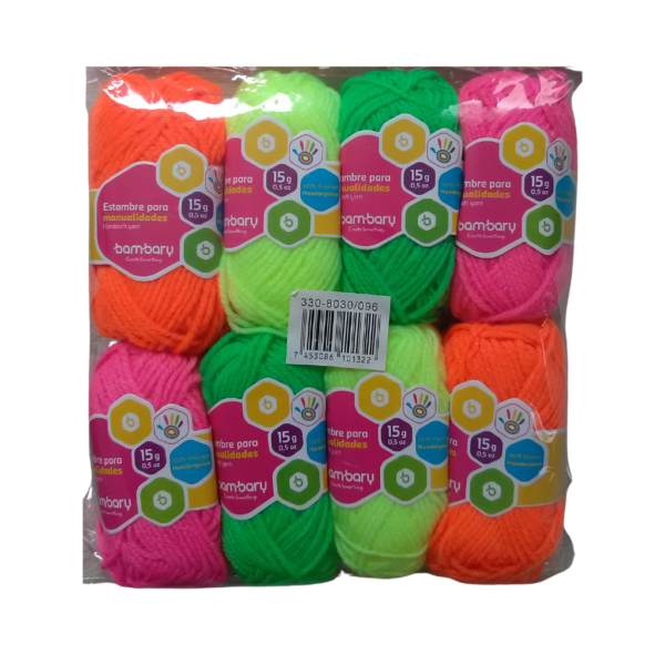 BOLLO DE LANA BAMBARY 15G 8UND NEON