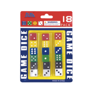 JUEGO DADOS 18 PIEZAS 6X4.5"