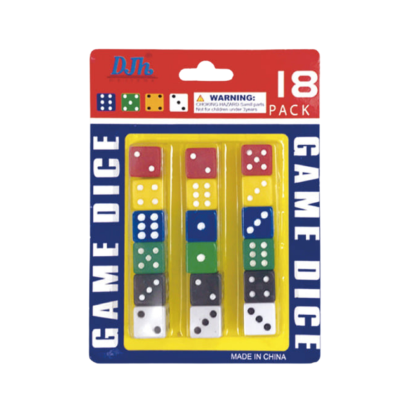 JUEGO DADOS 18 PIEZAS 6X4.5"