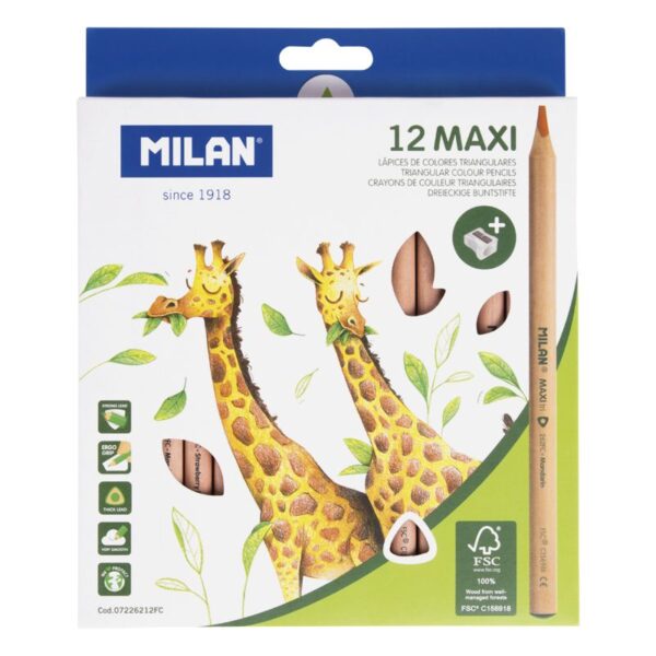 COLORES MILAN JUMBO TRIANGULAR ECOLOGICO 12+SACAPUNTA