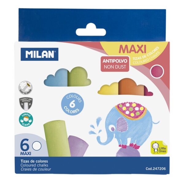 YESO MILAN JUMBO 6 PIEZAS COLORES