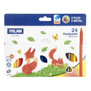 COLORES MILAN PLASTIPASTEL TRIANGULARES 24 UND +2FLUO/2METAL