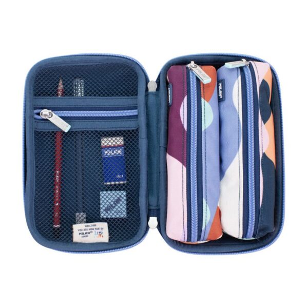 ESTUCHE P/LAPIZ MILAN 2 COMPARTIMIENTO SEMI RIGIDO C/ACCESORIOS - Imagen 2
