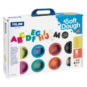 KIT D/PLASTILINA SOFT DOUGH MILAN C/MOLDES DE LETRAS 59GR