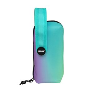 ESTUCHE P/LAPIZ MILAN 4 COMPARTIMENTOS SUNSET/VERDE C/ACCESORIOS