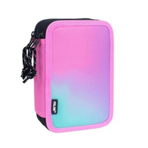 ESTUCHE P/LAPIZ MILAN 3 COMPARTIMIENTOS SUNSENT ROSADO C/ACCESORIO