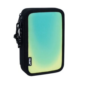 ESTUCHE P/LAPIZ MILAN 2 COMPARTIMIENTOS SUNSENT NEGRO C/ACCESORIOS