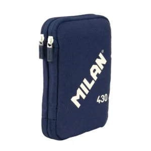 ESTUCHE P/LAPIZ MILAN 2 COMPARTIMIENTOS C/ACCESORIOS AZUL