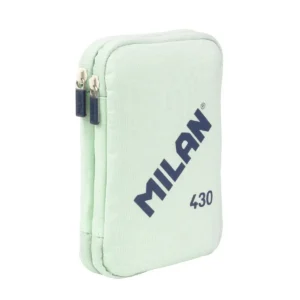 ESTUCHE P/LAPIZ MILAN 2 COMPARTIMIENTOS C/ACCESORIOS  VERDE