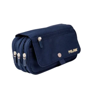 ESTUCHE P/LAPIZ MILAN 4 COMPARTIMIENTOS/CREMALLERA  AZUL