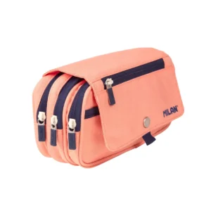 ESTUCHE P/LAPIZ MILAN 4 COMPARTIMIENTOS /CREMALLERA  ROSADO