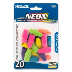 Borrador Bazic Neon Cap para Lápiz Blister 20 unidades