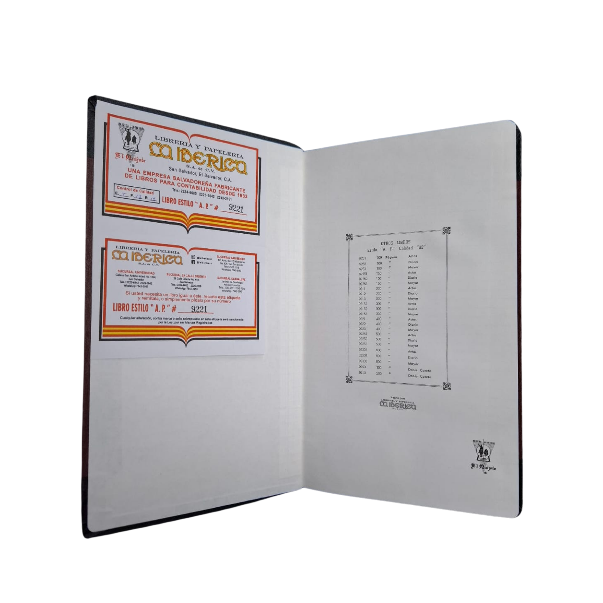 Libro Contable para Actas Estilo «AP» Modelo 9221 - Imagen 3
