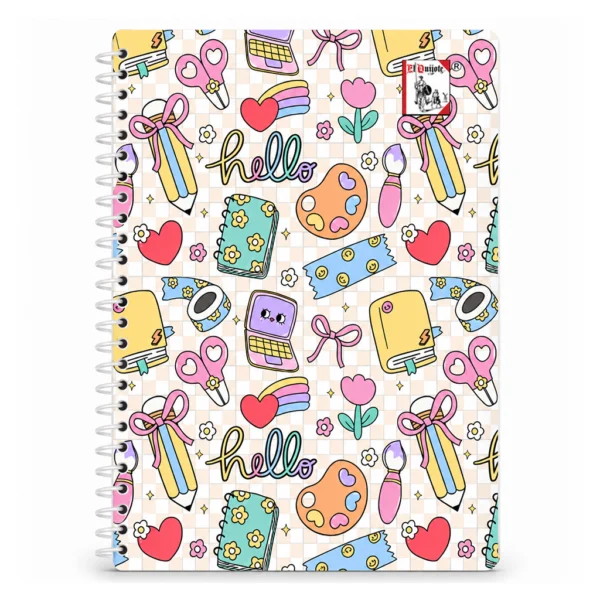 Cuaderno Espiral #3 El Quijote CUADRICULADO diseños varios